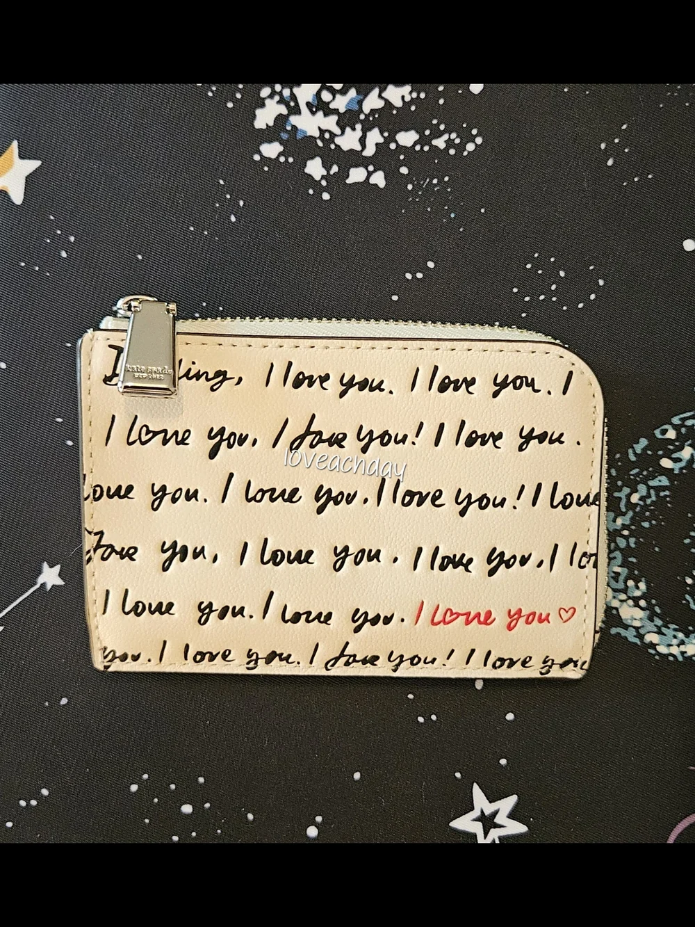 Kate Spade✨️Love Script Zip Card Wallet - New